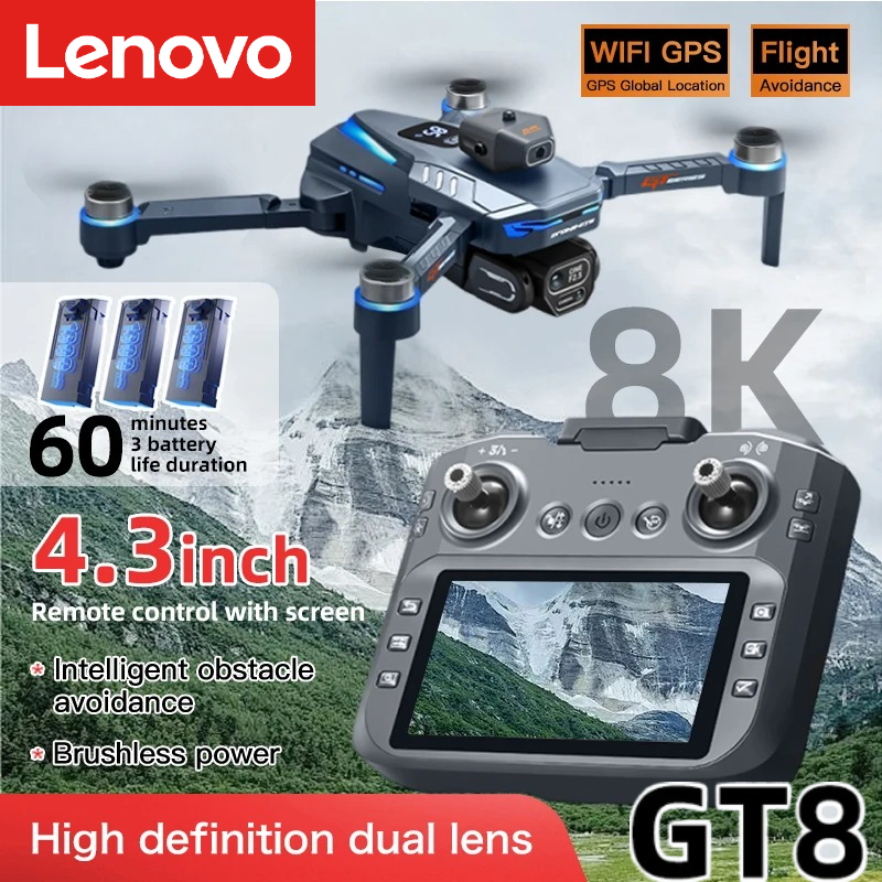 Drone Kit Long Range - Lenovo GT8 Drone 8K Professional Dual