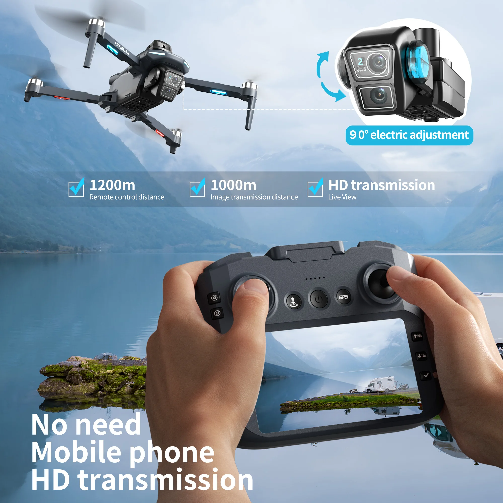 Lenovo XT606 MAX GPS Drone 4k  - مراجعة Drone Kit Long Range وسعره