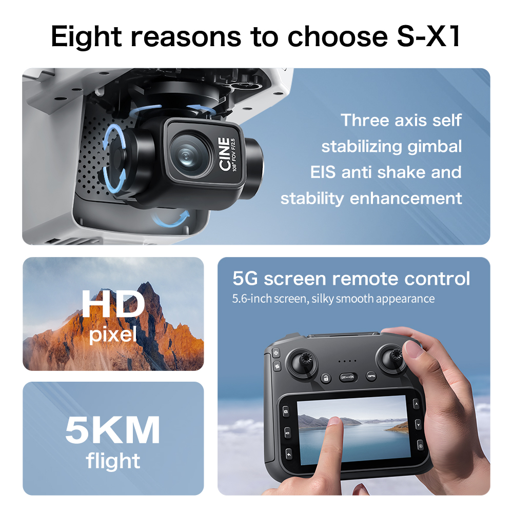 S-X1 MAX GPS Drone with 3-Axis - مراجعة Drone Kit Long Range وسعره