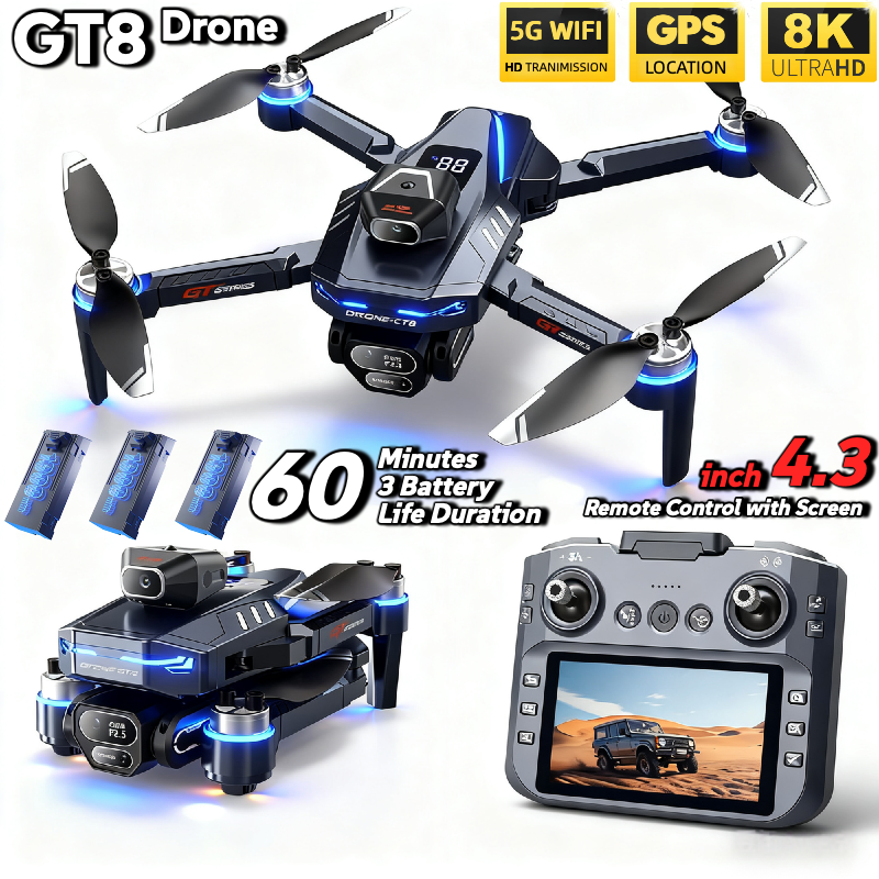 For Genuine GT8 Drone 4K Profe - مراجعة Drone Kit Long Range وسعره