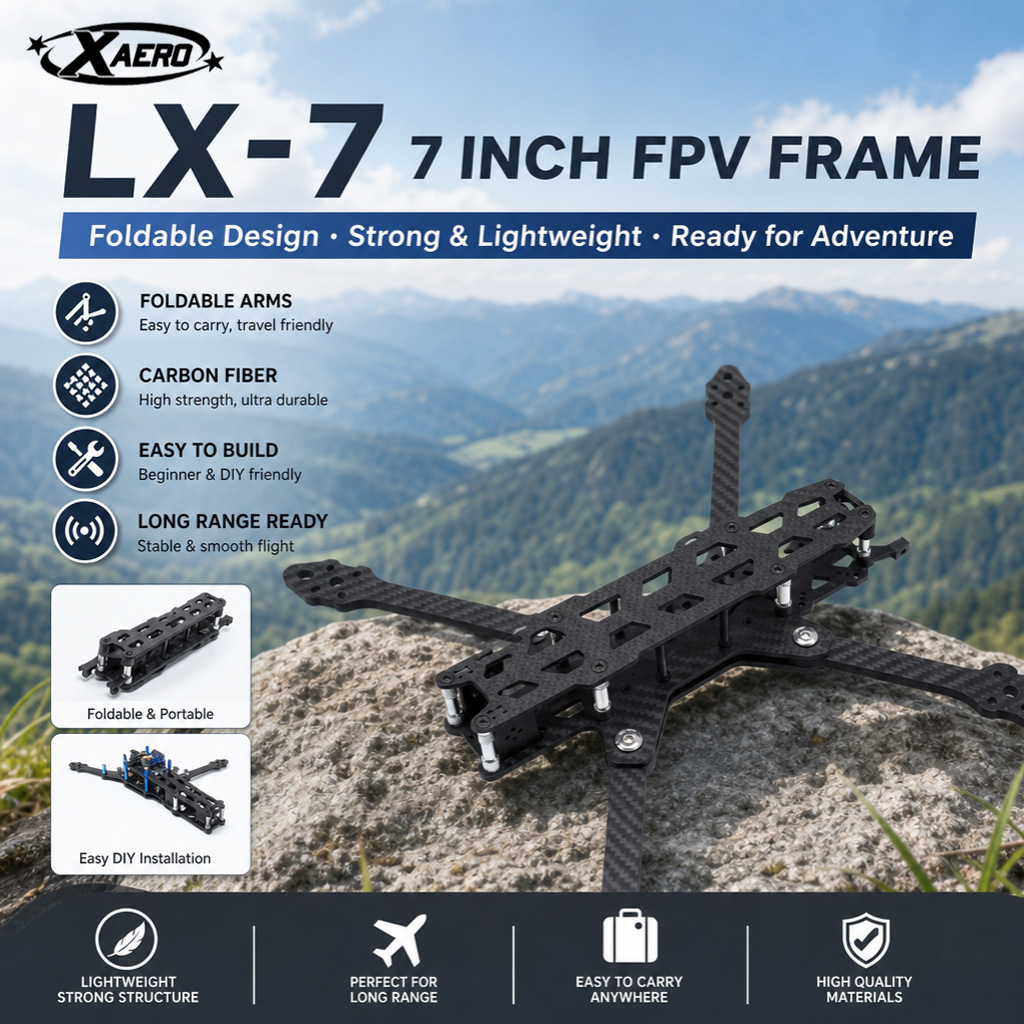 PAURC LX-7 Foldable 7 Inch FPV - مراجعة Drone Kit Octocopter وسعره