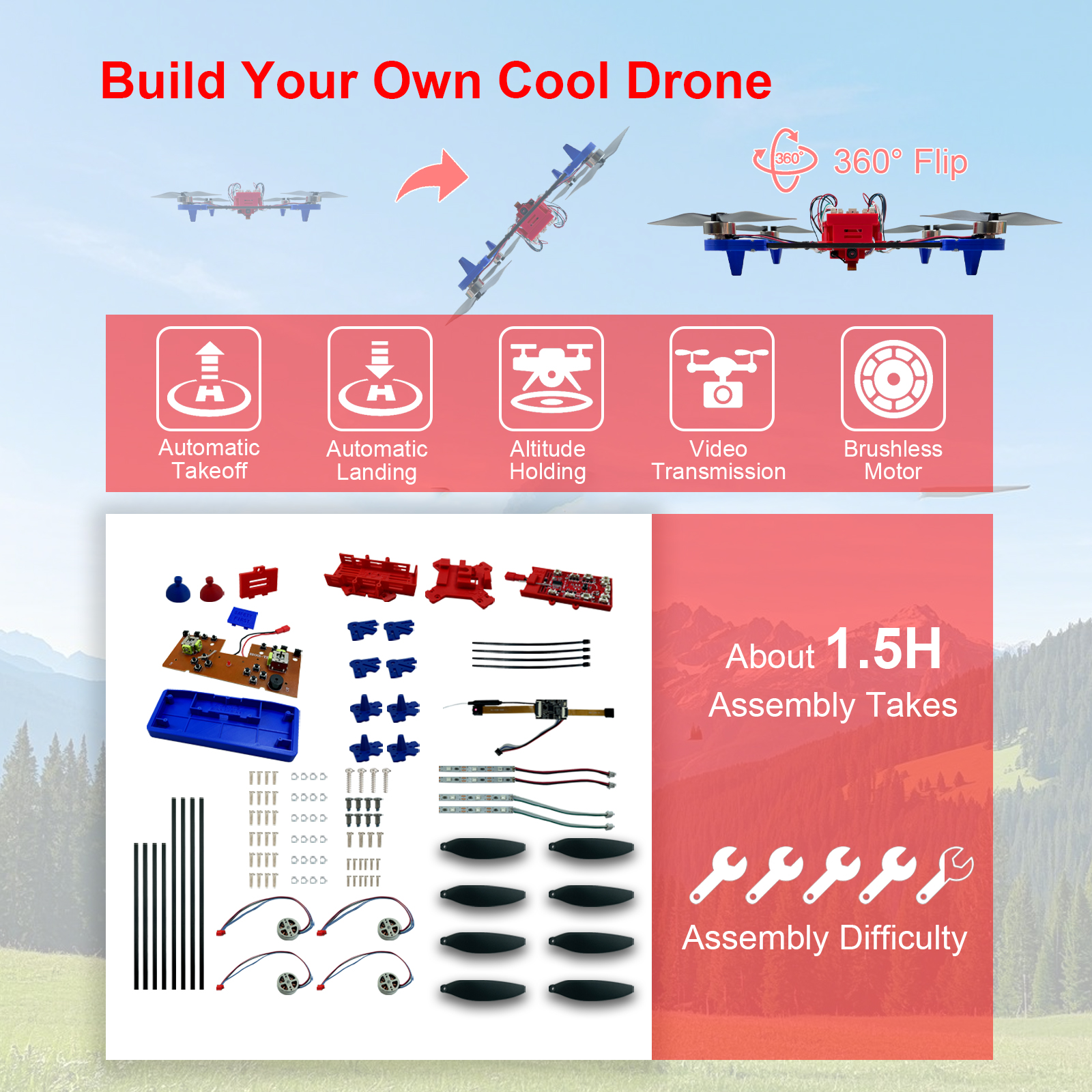 Drone Quadcopter DIY Kit Uniqu - مراجعة Drone Kit Build Yourself وسعره